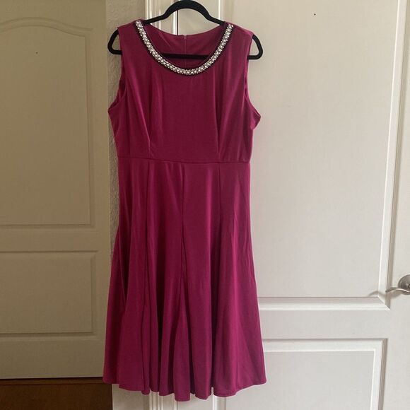 Beaded Dress with Jacket Dusty Pink Midi 2XL - Picture 6 of 9
